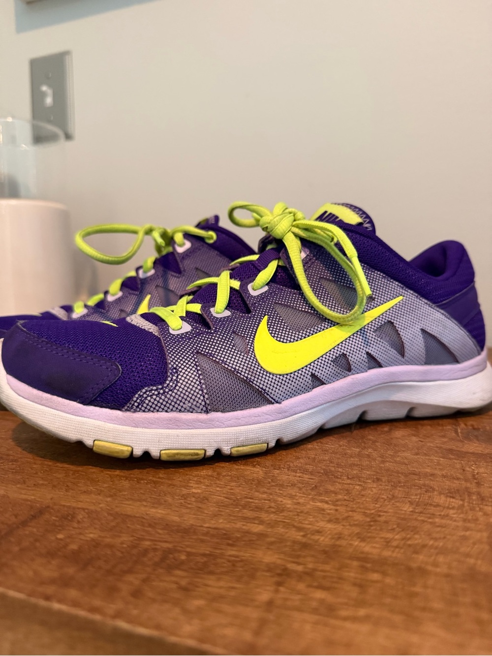Nike Women’s Flex Supreme FitSole Purple and Neon Yellow Training Sneakers